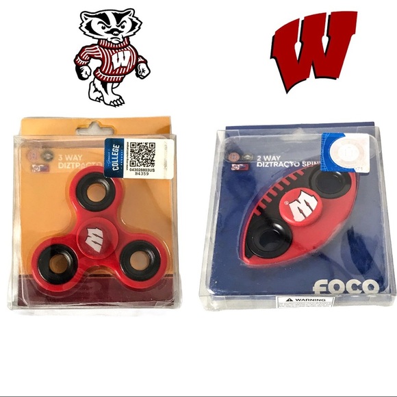 WI BADGERS 2 WAY & 3 WAY Fidget Spinners - Picture 4 of 8